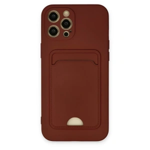 Apple iPhone 12 Pro Max Kılıf Kelvin Kartvizitli Silikon - Bordo