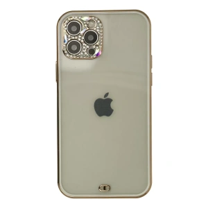 Apple iPhone 12 Pro Max Kılıf Liva Taşlı Silikon - Beyaz