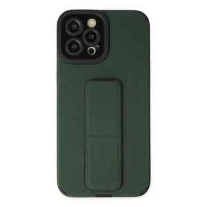 Apple iPhone 12 Pro Max Kılıf Mega Standlı Silikon - Yeşil