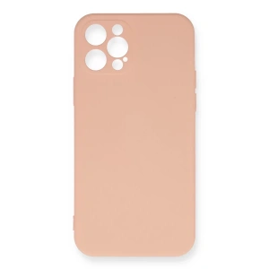 Apple iPhone 12 Pro Max Kılıf Nano içi Kadife Silikon - Pudra