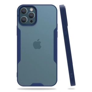 Apple iPhone 12 Pro Max Kılıf Platin Silikon - Lacivert