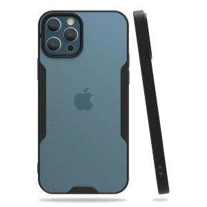 Apple iPhone 12 Pro Max Kılıf Platin Silikon - Siyah