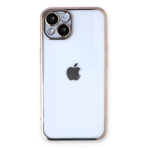 Apple iPhone 13 Kılıf Lensli Silikon - Gold