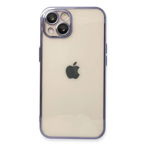 Apple iPhone 13 Kılıf Lensli Silikon - Mor