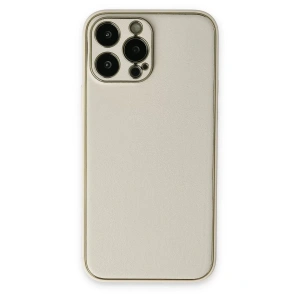 Apple iPhone 13 Pro Kılıf Coco Deri Silikon Kapak - Beyaz
