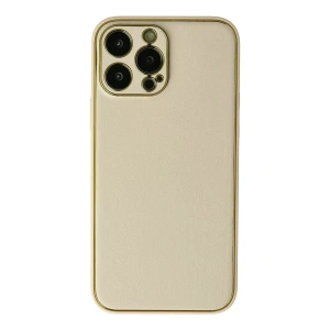 Apple iPhone 13 Pro Kılıf Coco Deri Silikon Kapak - Gold