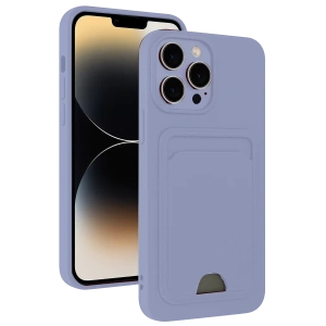 Apple iPhone 13 Pro Kılıf Kelvin Kartvizitli Silikon - Lila
