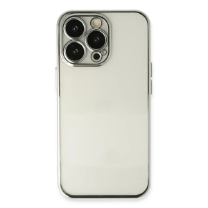 Apple iPhone 13 Pro Kılıf Lensli Silikon - Gümüş