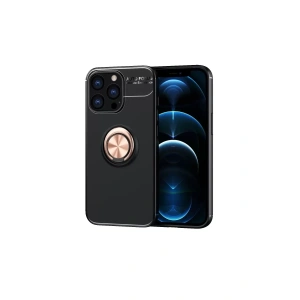 Apple iPhone 13 Pro Kılıf Range Yüzüklü Silikon - Siyah-Gold