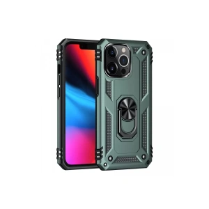 Apple iPhone 13 Pro Kılıf Sofya Yüzüklü Silikon Kapak - Yeşil