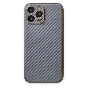 Apple iPhone 13 Pro Max Kılıf Coco Karbon Silikon - Gri