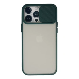 Apple iPhone 13 Pro Max Kılıf Palm Buzlu Kamera Sürgülü Silikon - Yeşil