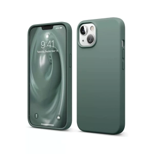 Apple iPhone 14 Kılıf First Silikon - Koyu Yeşil