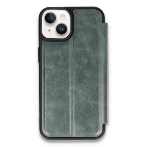 Apple iPhone 14 Kılıf Flip Cover - Koyu Yeşil