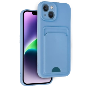 Apple iPhone 14 Kılıf Kelvin Kartvizitli Silikon - Mavi