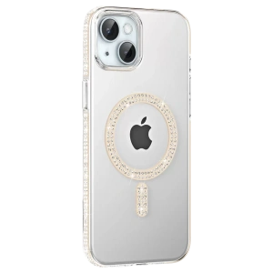 Apple iPhone 14 Move Taşlı Magsafe Kapak - Pembe