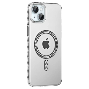Apple iPhone 14 Move Taşlı Magsafe Kapak - Siyah