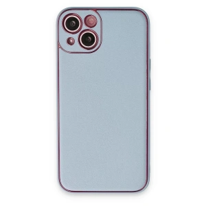 Apple iPhone 14 Plus Kılıf Coco Deri Silikon Kapak - Sky Blue