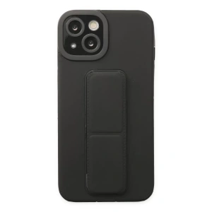 Apple iPhone 14 Plus Kılıf Mega Standlı Silikon - Siyah
