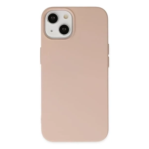 Apple iPhone 14 Plus Kılıf Nano içi Kadife Silikon - Pudra