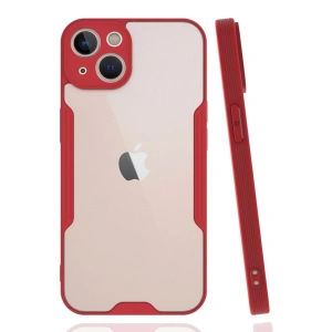 Apple iPhone 14 Plus Kılıf Platin Silikon - Kırmızı