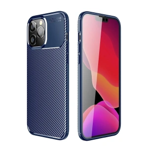 Apple iPhone 14 Pro Kılıf Auto Focus Karbon Kapak - Lacivert