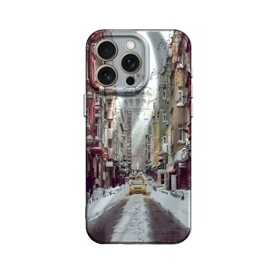 Apple iPhone 14 Pro Kılıf Crew Desenli Kapak - Galata Kulesi