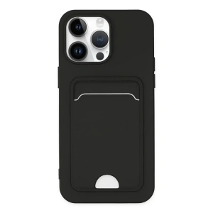 Apple iPhone 14 Pro Kılıf Kelvin Kartvizitli Silikon - Siyah