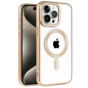 Apple iPhone 14 Pro Kılıf Kronos Magsafe Kapak - Gold