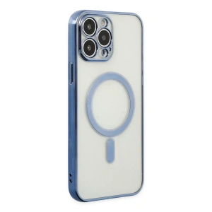 Apple iPhone 14 Pro Kılıf Magneticsafe Lazer Silikon - Sierra Blue