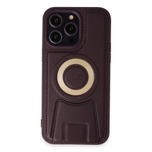 Apple iPhone 14 Pro Kılıf Merkür Magneticsafe Standlı Kapak - Derin Mor
