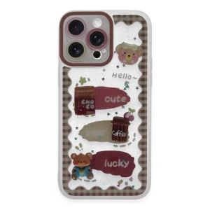 Apple iPhone 14 Pro Kılıf Sweet Desenli Silikon Kapak - Şeffaf
