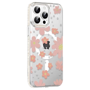 Apple iPhone 14 Pro Max Floral Magsafe Kapak - Pembe