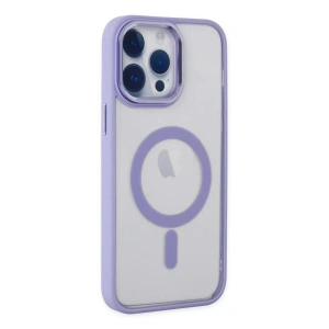 Apple iPhone 14 Pro Max Kılıf Room Magneticsafe Silikon - Lila