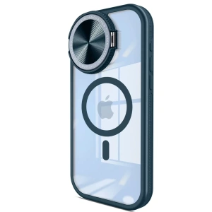 Apple iPhone 14 Pro Max Kılıf Teleskop Lens Magsafe Silikon Kapak - Lacivert