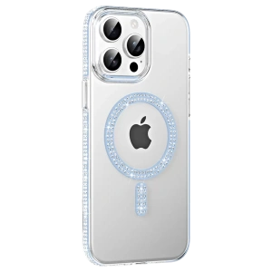 Apple iPhone 14 Pro Max Move Taşlı Magsafe Kapak - Mavi