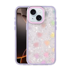 Apple iPhone 15 Lumi Desenli Kapak - Mor