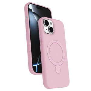 Apple iPhone 15 Plus Regal Magsafe Standlı Kapak - Açık Pembe