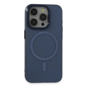 Apple iPhone 15 Pro Kılıf Anka PC Magneticsafe Sert Metal Kapak - Lacivert