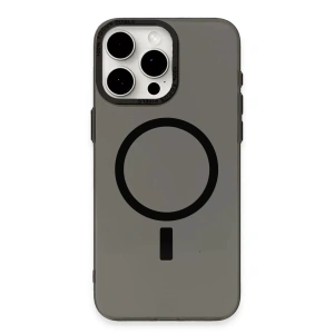 Apple iPhone 15 Pro Kılıf Anka PC Magneticsafe Sert Metal Kapak - Siyah