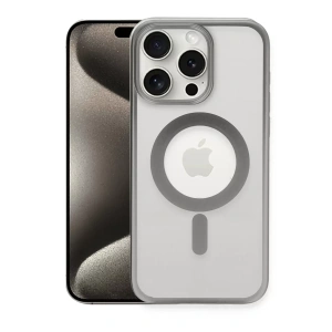 Apple iPhone 15 Pro Kılıf Erozi Magsafe Kapak - Gümüş