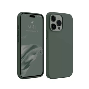 Apple iPhone 15 Pro Kılıf First Silikon - Koyu Yeşil