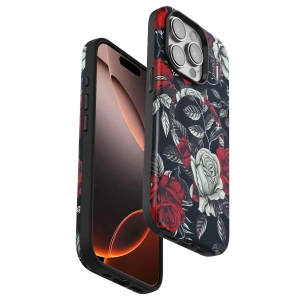 Apple iPhone 15 Pro Max Flower Series Magsafe Kapak - Siyah