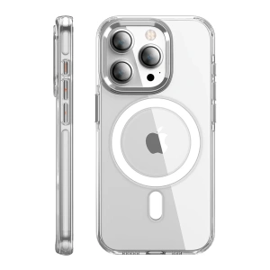 Apple iPhone 15 Pro Max Kılıf Crystal Magsafe Kapak - Şeffaf