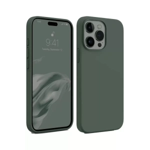 Apple iPhone 15 Pro Max Kılıf First Silikon - Koyu Yeşil