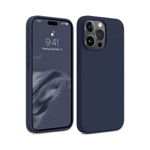 Apple iPhone 15 Pro Max Kılıf First Silikon - Lacivert