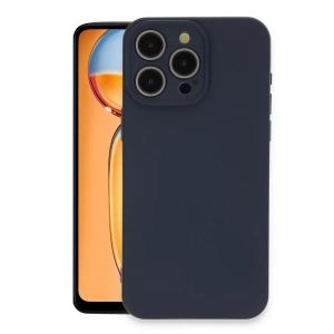 Apple iPhone 15 Pro Max Kılıf Nano içi Kadife Silikon - Lacivert