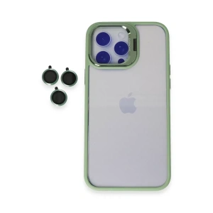 Apple iPhone 15 Pro Max Kılıf Roblox Lens Standlı Kapak - Yeşil
