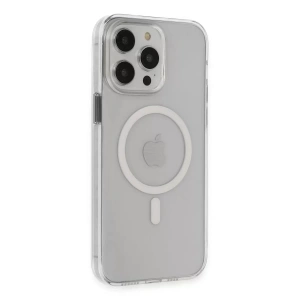 Apple iPhone 15 Pro Max Kılıf Tron Şeffaf Magsafe Kapak - Şeffaf
