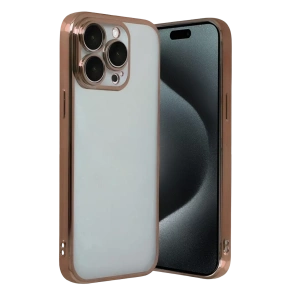 Apple iPhone 15 Pro Max Lensli Silikon - Çöl Titanyum